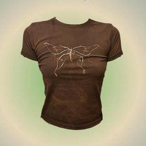 Brown butterfly baby tee 🤎 Size S